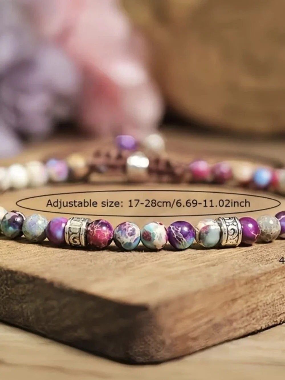 💜💜NEW💜💜 PRETTY!! Natural Galaxy Sea Sediment Stone Adjustable Bracelet